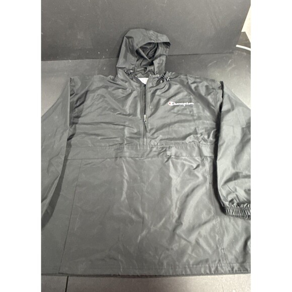 Champion Men's 2XL Black Jacket, Stadium Packable Hooded Windbreaker - Picture 1 of 9
